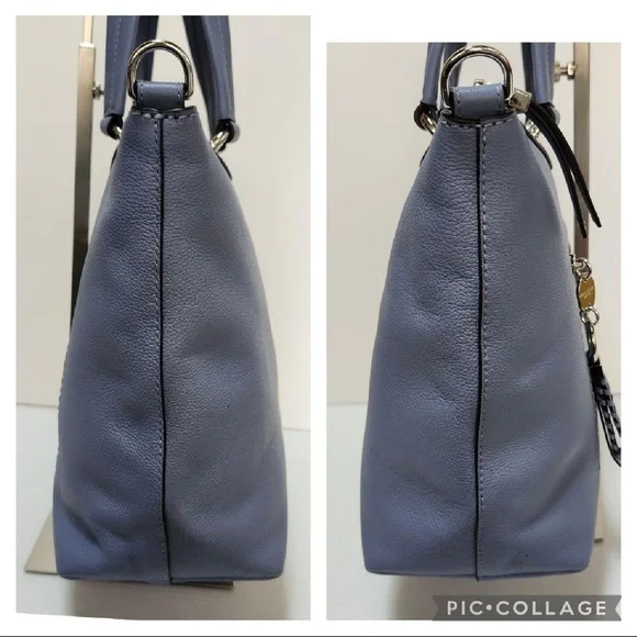 Henri Bendel Blue Leather 2-Way Mini Crossbody Tote Bag - Picture 7 of 11